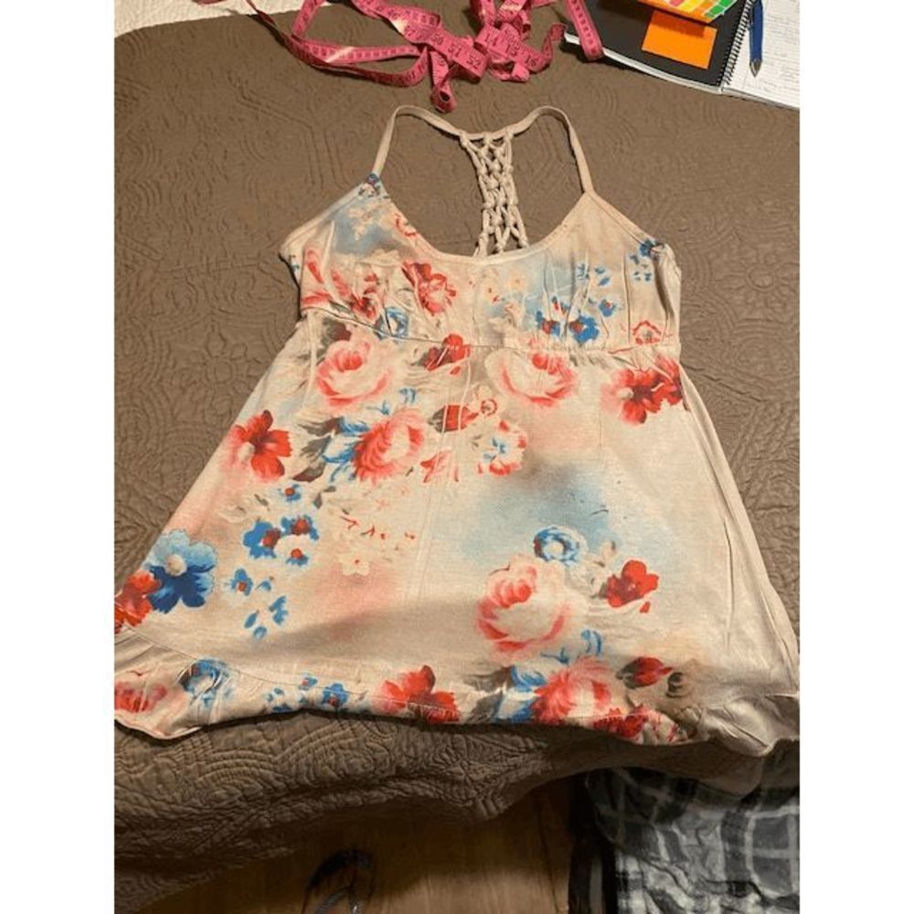 Decree tank top racerback with ruffles